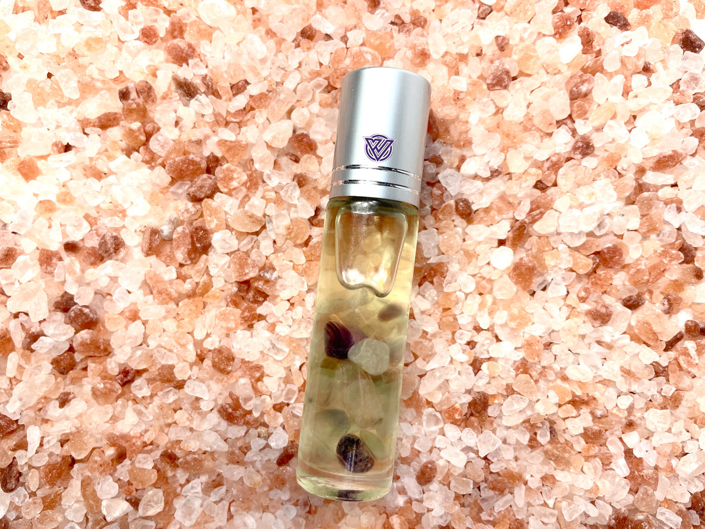 Essential Oil Roller Bottles with Mini Crystals